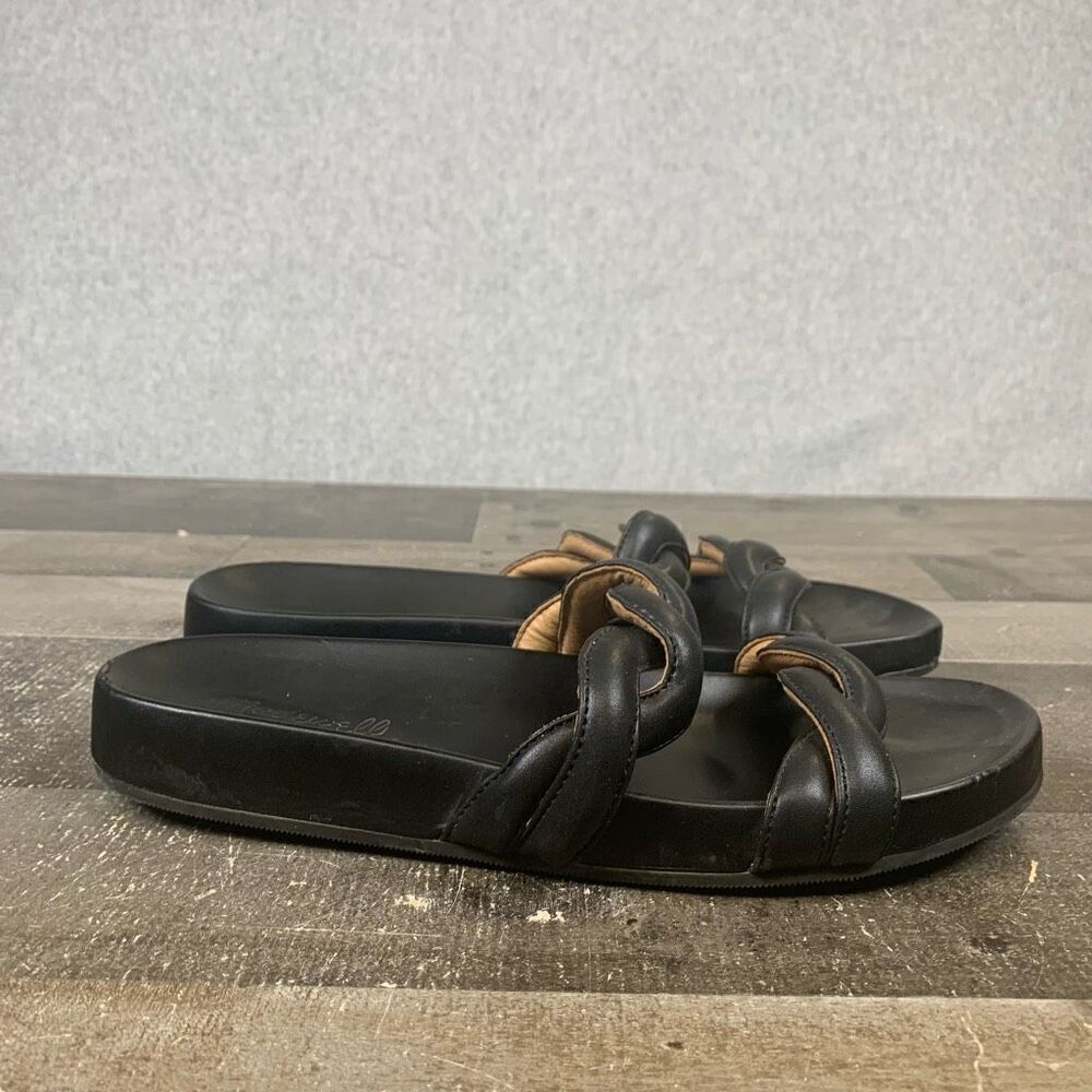 Madewell Women’s Size 9.5 The Walker Slide Braided Slip On Sandals Black